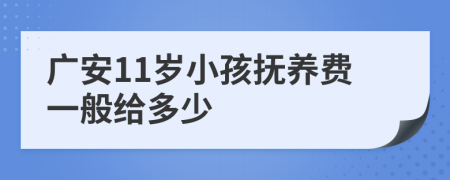 广安11岁小孩抚养费一般给多少