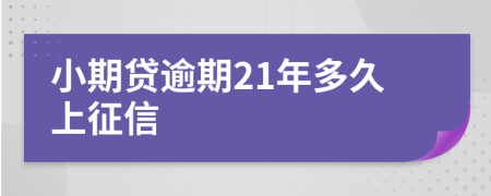 小期贷逾期21年多久上征信