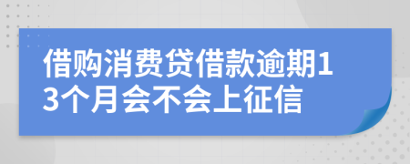 借购消费贷借款逾期13个月会不会上征信