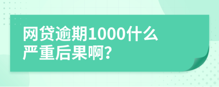 网贷逾期1000什么严重后果啊？