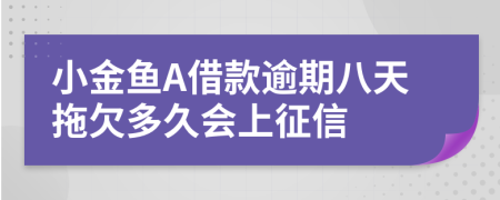 小金鱼A借款逾期八天拖欠多久会上征信