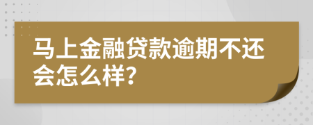 马上金融贷款逾期不还会怎么样？