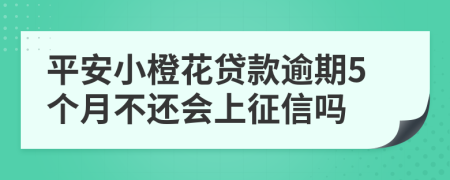 平安小橙花贷款逾期5个月不还会上征信吗