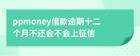 ppmoney借款逾期十二个月不还会不会上征信