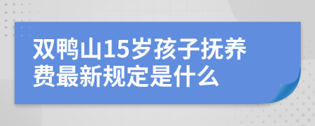 双鸭山15岁孩子抚养费最新规定是什么