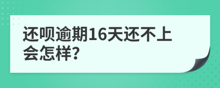 还呗逾期16天还不上会怎样？