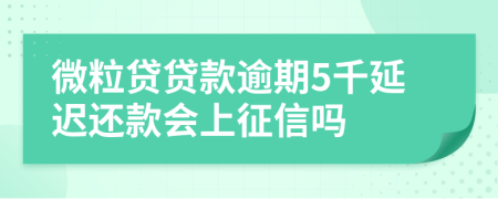 微粒贷贷款逾期5千延迟还款会上征信吗