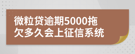 微粒贷逾期5000拖欠多久会上征信系统