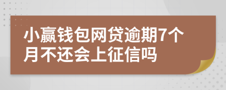 小赢钱包网贷逾期7个月不还会上征信吗