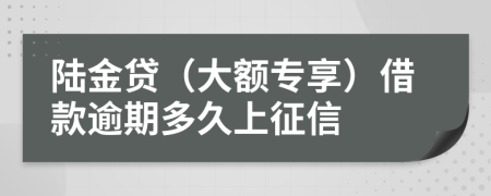 陆金贷（大额专享）借款逾期多久上征信