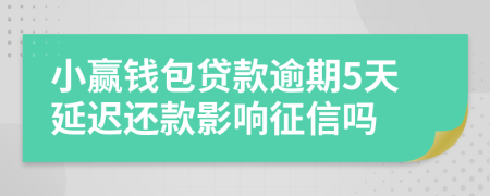 小赢钱包贷款逾期5天延迟还款影响征信吗