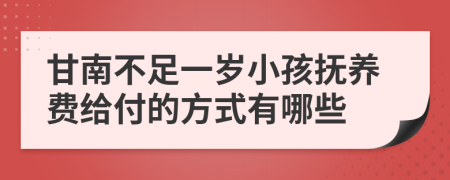 甘南不足一岁小孩抚养费给付的方式有哪些