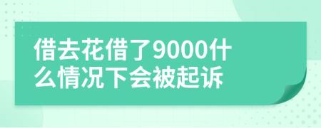 借去花借了9000什么情况下会被起诉