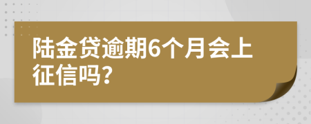 陆金贷逾期6个月会上征信吗？