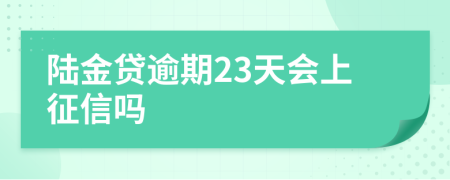 陆金贷逾期23天会上征信吗