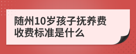 随州10岁孩子抚养费收费标准是什么