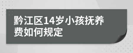 黔江区14岁小孩抚养费如何规定