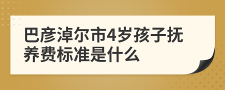 巴彦淖尔市4岁孩子抚养费标准是什么