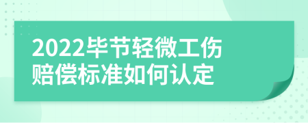 2022毕节轻微工伤赔偿标准如何认定