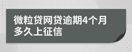 微粒贷网贷逾期4个月多久上征信