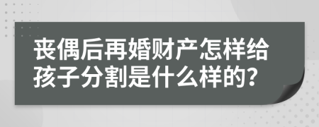 丧偶后再婚财产怎样给孩子分割是什么样的？