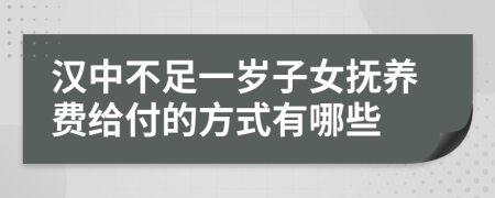 汉中不足一岁子女抚养费给付的方式有哪些