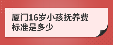 厦门16岁小孩抚养费标准是多少