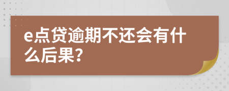 e点贷逾期不还会有什么后果？