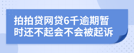 拍拍贷网贷6千逾期暂时还不起会不会被起诉