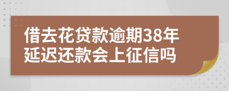 借去花贷款逾期38年延迟还款会上征信吗