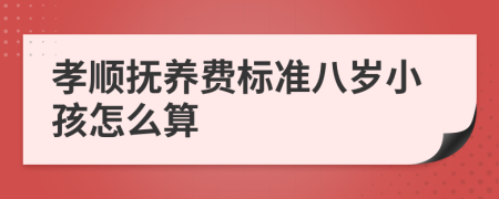 孝顺抚养费标准八岁小孩怎么算