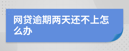 网贷逾期两天还不上怎么办