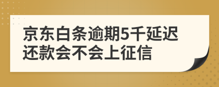 京东白条逾期5千延迟还款会不会上征信