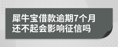 犀牛宝借款逾期7个月还不起会影响征信吗