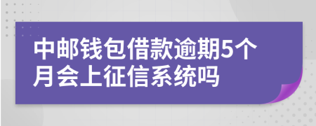 中邮钱包借款逾期5个月会上征信系统吗