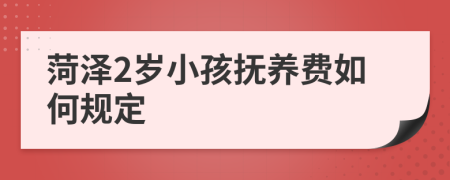 菏泽2岁小孩抚养费如何规定