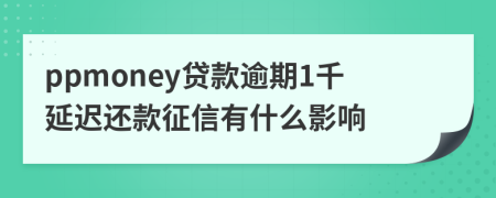 ppmoney贷款逾期1千延迟还款征信有什么影响