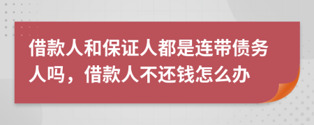 借款人和保证人都是连带债务人吗，借款人不还钱怎么办