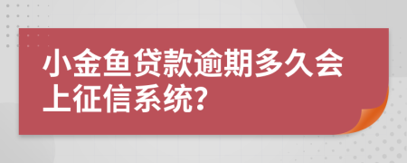 小金鱼贷款逾期多久会上征信系统？