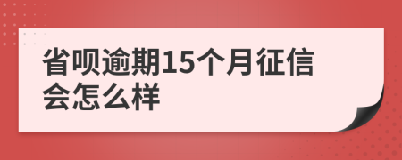 省呗逾期15个月征信会怎么样