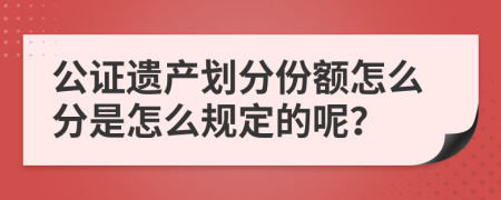 公证遗产划分份额怎么分是怎么规定的呢？