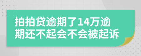 拍拍贷逾期了14万逾期还不起会不会被起诉
