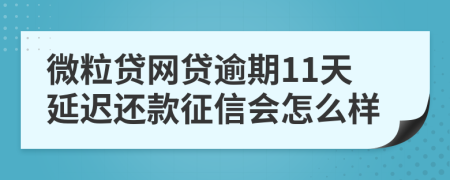 微粒贷网贷逾期11天延迟还款征信会怎么样