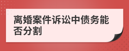 离婚案件诉讼中债务能否分割