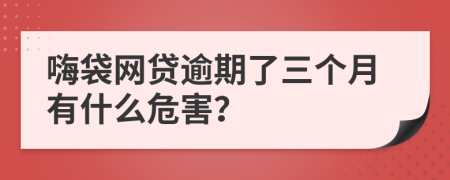 嗨袋网贷逾期了三个月有什么危害？