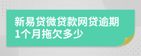 新易贷微贷款网贷逾期1个月拖欠多少