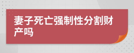 妻子死亡强制性分割财产吗