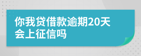 你我贷借款逾期20天会上征信吗