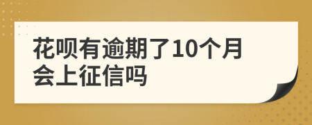 花呗有逾期了10个月会上征信吗