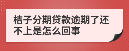 桔子分期贷款逾期了还不上是怎么回事